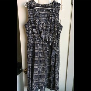 BR Easy Care Mock Wrap Sleeveless Dress